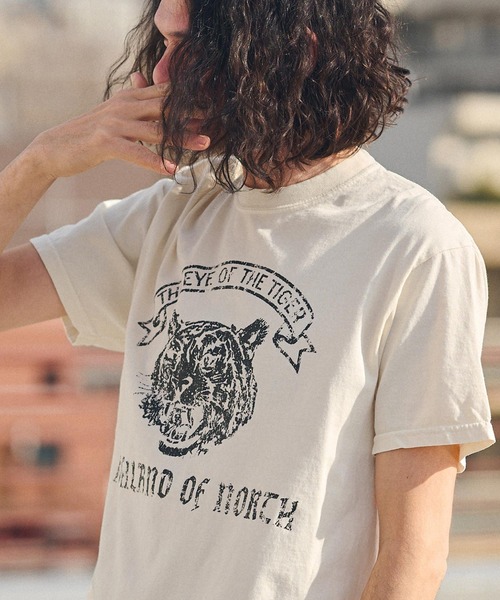 CAMBIO（カンビオ）の「mt8927- ヴィンテージ風Tシャツ（Tiger）（Tシャツ/カットソー・メンズ・ブラック/オフホワイト/イエロー・S/M/L/XL）」の17枚目の写真