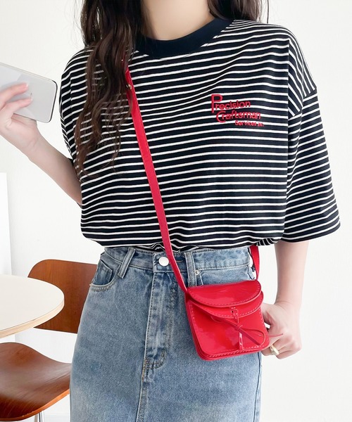 classicalelf(クラシカルエルフ)の「大人の上級カジュアル。綿100%ワンポイント刺繍ロゴTシャツ(Tシャツ/カットソー・レディース・アイボリー/その他/ホワイト/チャコールグレー・X-LARGE/SMALL/MEDIUM/LARGE)」の4枚目の写真