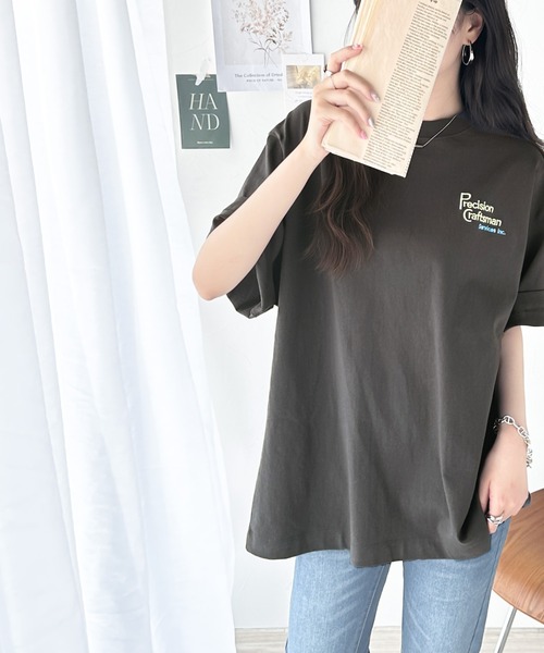 classicalelf(クラシカルエルフ)の「大人の上級カジュアル。綿100%ワンポイント刺繍ロゴTシャツ(Tシャツ/カットソー・レディース・アイボリー/その他/ホワイト/チャコールグレー・X-LARGE/SMALL/MEDIUM/LARGE)」の17枚目の写真