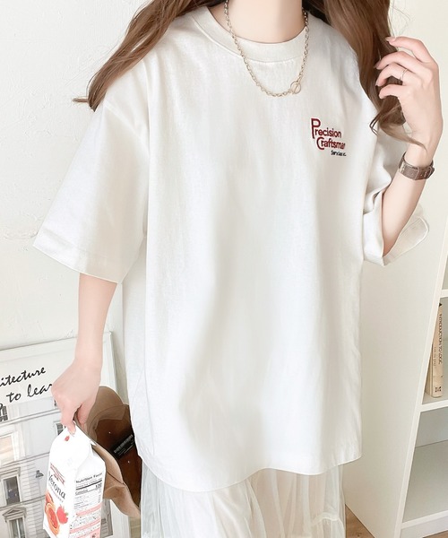 classicalelf(クラシカルエルフ)の「大人の上級カジュアル。綿100%ワンポイント刺繍ロゴTシャツ(Tシャツ/カットソー・レディース・アイボリー/その他/ホワイト/チャコールグレー・X-LARGE/SMALL/MEDIUM/LARGE)」の13枚目の写真