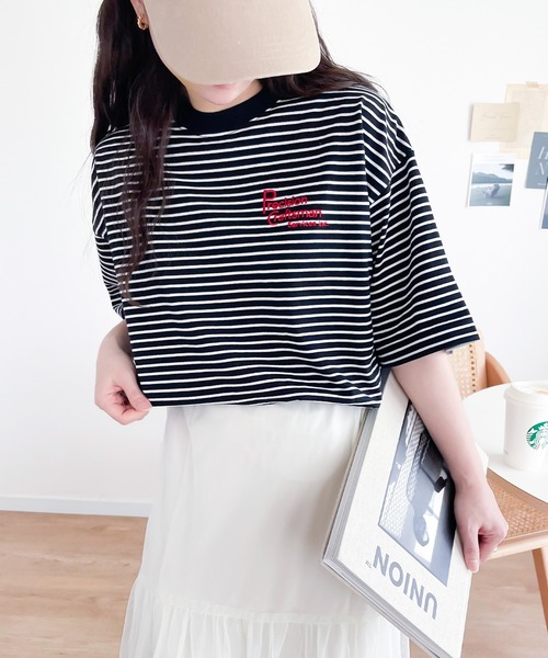 classicalelf(クラシカルエルフ)の「大人の上級カジュアル。綿100%ワンポイント刺繍ロゴTシャツ(Tシャツ/カットソー・レディース・アイボリー/その他/ホワイト/チャコールグレー・X-LARGE/SMALL/MEDIUM/LARGE)」の7枚目の写真