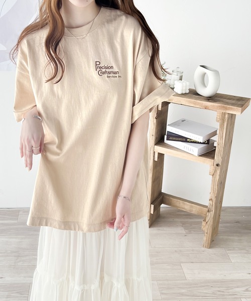 classicalelf(クラシカルエルフ)の「大人の上級カジュアル。綿100%ワンポイント刺繍ロゴTシャツ(Tシャツ/カットソー・レディース・アイボリー/その他/ホワイト/チャコールグレー・X-LARGE/SMALL/MEDIUM/LARGE)」の8枚目の写真