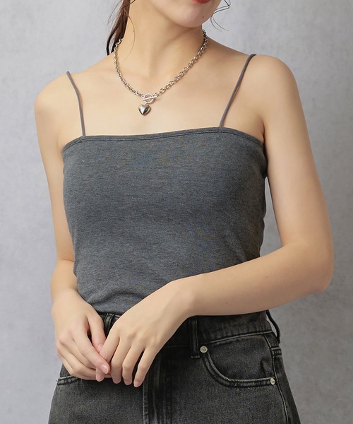 Lull（ルル）の「【Lull / ルル】インナーベアキャミ（キャミソール・レディース・ブラック/オフホワイト/ベージュ/チャコール・ONESIZE）」の11枚目の写真