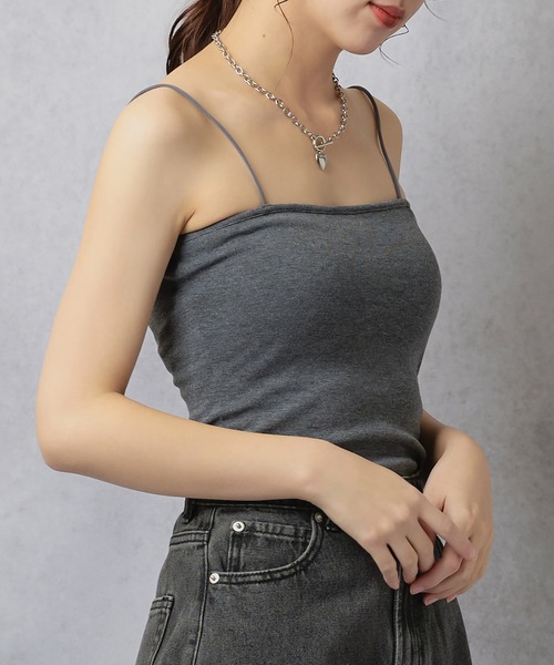 Lull（ルル）の「【Lull / ルル】インナーベアキャミ（キャミソール・レディース・ブラック/オフホワイト/ベージュ/チャコール・ONESIZE）」の13枚目の写真