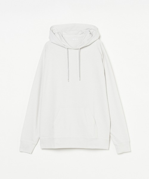 three dots（スリードッツ）の「パウダリーコットン プルオーバーフーディ（パーカー・メンズ・ライトグレー/ダークグリーン・LARGE/MEDIUM/SMALL）」の2枚目の写真