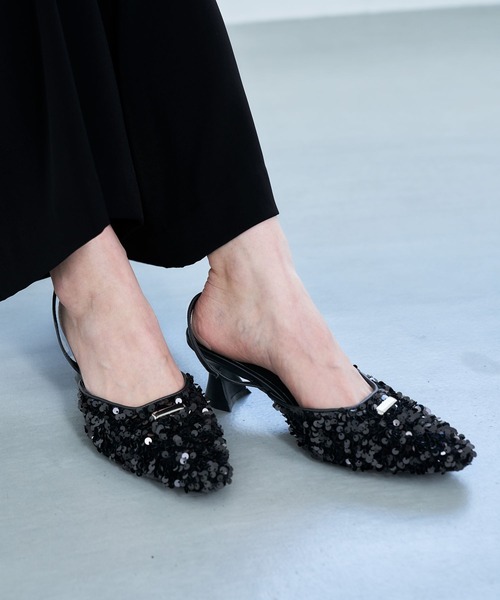 HARE（ハレ）の「スパンコールミュール(HARE)（パンプス・レディース・ブラック・MEDIUM/LARGE）」の18枚目の写真