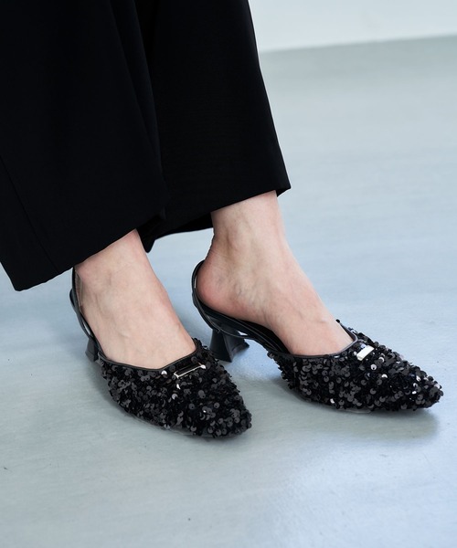 HARE（ハレ）の「スパンコールミュール(HARE)（パンプス・レディース・ブラック・MEDIUM/LARGE）」の19枚目の写真