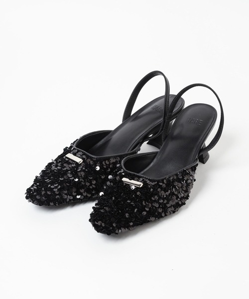 HARE（ハレ）の「スパンコールミュール(HARE)（パンプス・レディース・ブラック・MEDIUM/LARGE）」の11枚目の写真