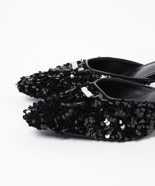 HARE（ハレ）の「スパンコールミュール(HARE)（パンプス・レディース・ブラック・MEDIUM/LARGE）」の4枚目の写真