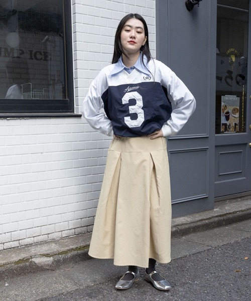 3.3 Field Trip （3.3フィールドトリップ）の「3.3 Field Trip／ロゴユニホーム 2105734（Tシャツ/カットソー・レディース・グレー/ネイビー・FREE）」の3枚目の写真