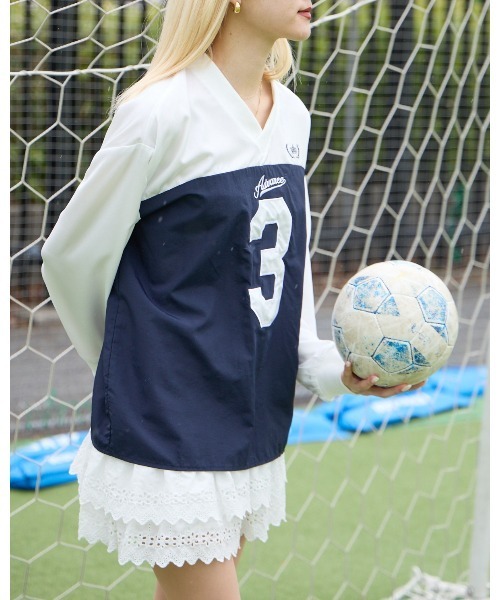 3.3 Field Trip （3.3フィールドトリップ）の「3.3 Field Trip／ロゴユニホーム 2105734（Tシャツ/カットソー・レディース・グレー/ネイビー・FREE）」の15枚目の写真