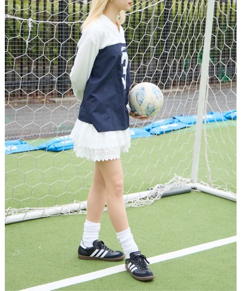 3.3 Field Trip （3.3フィールドトリップ）の「3.3 Field Trip／ロゴユニホーム 2105734（Tシャツ/カットソー・レディース・グレー/ネイビー・FREE）」の13枚目の写真