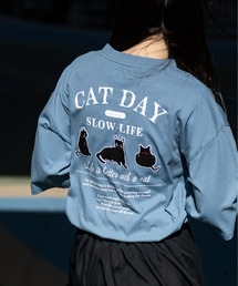 Candy Fantasy（キャンディーファンタジー）の「【a】CAT&DOG プリント BIG Tシャツ（Tシャツ/カットソー）」