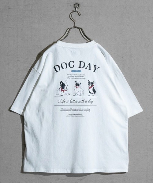 JOHN'S CLOSET(ジョンズクローゼット)の「【a】CAT&DOG プリント BIG Tシャツ(Tシャツ/カットソー・メンズ・ライトグレー系1/ブルー系2/ブラック系2/ホワイト系1/ホワイト系2/ブルー系1/ブラック系1/ライトグレー系2・MEDIUM/LARGE)」の13枚目の写真