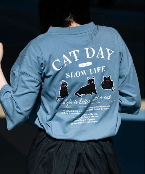 JOHN'S CLOSET(ジョンズクローゼット)の「【a】CAT&DOG プリント BIG Tシャツ(Tシャツ/カットソー・メンズ・ライトグレー系1/ブルー系2/ブラック系2/ホワイト系1/ホワイト系2/ブルー系1/ブラック系1/ライトグレー系2・MEDIUM/LARGE)」の18枚目の写真