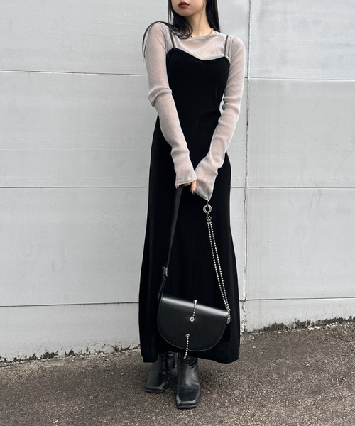 LVEU.(ラブユ.)の「【LVEU.】クルーネックラメシアートップス / トップス シアー シースルー ラメ クルーネック プルオーバー レイヤード ブラック グレー(Tシャツ/カットソー・レディース・ブラック/グレー・FREE)」の21枚目の写真