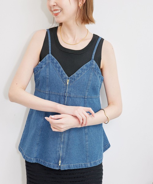 ROPE' PICNIC（ロペピクニック）の「デニムビスチェ（ベスト・レディース・ブルー/ネイビー・38）」の2枚目の写真