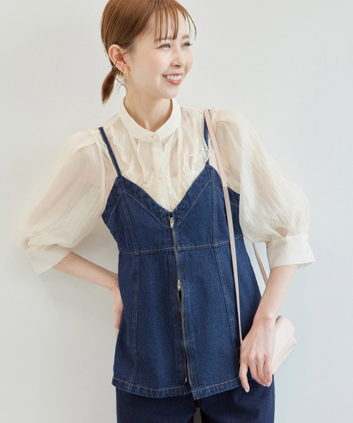 ROPE' PICNIC（ロペピクニック）の「デニムビスチェ（ベスト・レディース・ブルー/ネイビー・38）」の6枚目の写真
