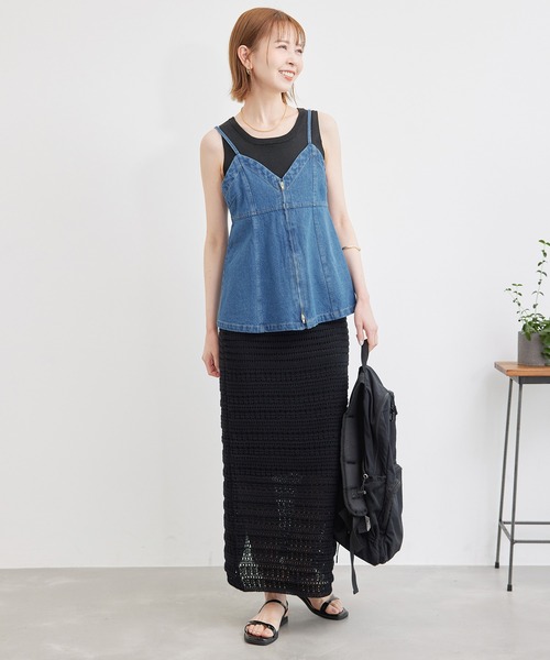 ROPE' PICNIC（ロペピクニック）の「デニムビスチェ（ベスト・レディース・ブルー/ネイビー・38）」の8枚目の写真