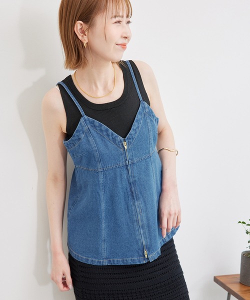 ROPE' PICNIC（ロペピクニック）の「デニムビスチェ（ベスト・レディース・ブルー/ネイビー・38）」の10枚目の写真