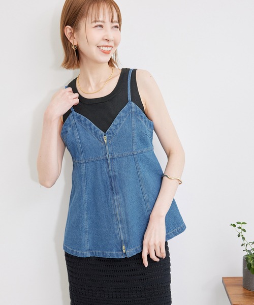 ROPE' PICNIC（ロペピクニック）の「デニムビスチェ（ベスト・レディース・ブルー/ネイビー・38）」の11枚目の写真
