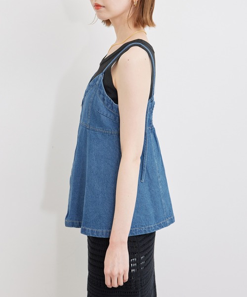 ROPE' PICNIC（ロペピクニック）の「デニムビスチェ（ベスト・レディース・ブルー/ネイビー・38）」の14枚目の写真