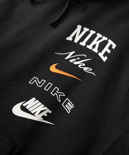 NIKE(ナイキ)の「【NIKE/ナイキ】ブランドロゴ ワンポイント刺繍&プリントデザイン クラブ フリース プルオーバー パーカー/裏起毛(パーカー・メンズ・ブラック/グレー・M/L/XL)」の6枚目の写真