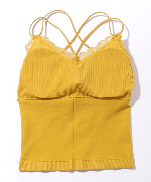 Lace Ladies（レースレディース）の「レーススカラップ バック クロスストラップ カップ付き キャミソール（キャミソール・レディース・グレー/ブラック/ホワイト/イエロー・FREE）」の15枚目の写真