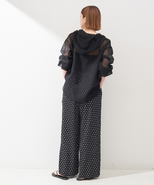 新品 green label relaxing シアーフードブルゾン黒FREE green label relaxing（グリーンレーベルリラクシング）の