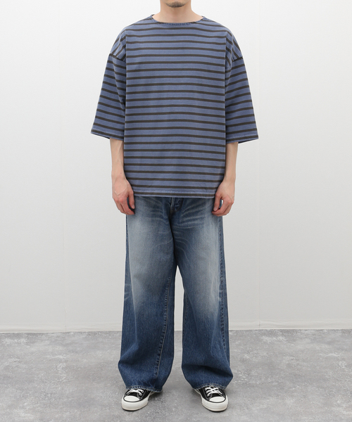 JOURNAL STANDARD J.S HOMESTEAD(ジャーナルスタンダードホームステッド)の「【J.S.Homestead】PIGMENT BORDER BOATNECK TEE(Tシャツ/カットソー・メンズ・キャメル/ブルー系その他/グレー・MEDIUM/LARGE)」の7枚目の写真