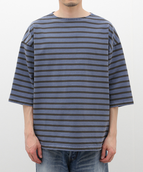 JOURNAL STANDARD J.S HOMESTEAD(ジャーナルスタンダードホームステッド)の「【J.S.Homestead】PIGMENT BORDER BOATNECK TEE(Tシャツ/カットソー・メンズ・キャメル/ブルー系その他/グレー・MEDIUM/LARGE)」の8枚目の写真