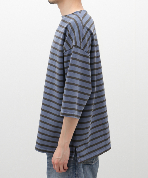 JOURNAL STANDARD J.S HOMESTEAD(ジャーナルスタンダードホームステッド)の「【J.S.Homestead】PIGMENT BORDER BOATNECK TEE(Tシャツ/カットソー・メンズ・キャメル/ブルー系その他/グレー・MEDIUM/LARGE)」の9枚目の写真