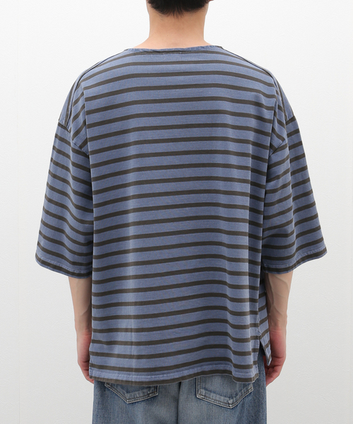 JOURNAL STANDARD J.S HOMESTEAD(ジャーナルスタンダードホームステッド)の「【J.S.Homestead】PIGMENT BORDER BOATNECK TEE(Tシャツ/カットソー・メンズ・キャメル/ブルー系その他/グレー・MEDIUM/LARGE)」の10枚目の写真