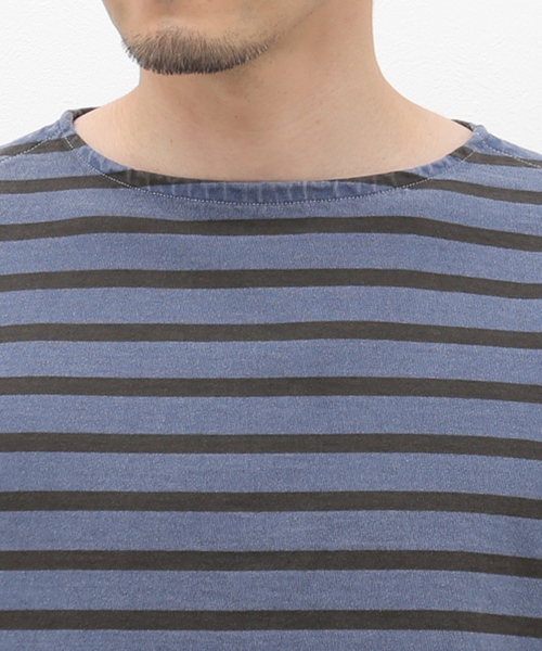 JOURNAL STANDARD J.S HOMESTEAD(ジャーナルスタンダードホームステッド)の「【J.S.Homestead】PIGMENT BORDER BOATNECK TEE(Tシャツ/カットソー・メンズ・キャメル/ブルー系その他/グレー・MEDIUM/LARGE)」の11枚目の写真