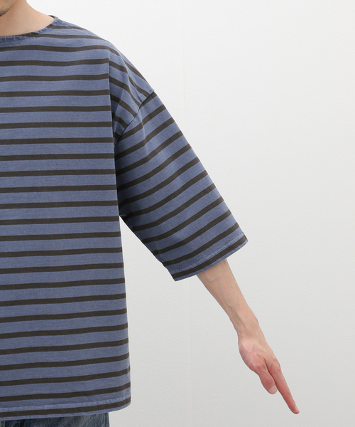 JOURNAL STANDARD J.S HOMESTEAD(ジャーナルスタンダードホームステッド)の「【J.S.Homestead】PIGMENT BORDER BOATNECK TEE(Tシャツ/カットソー・メンズ・キャメル/ブルー系その他/グレー・MEDIUM/LARGE)」の13枚目の写真