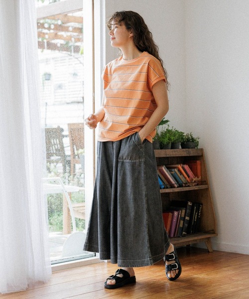 niko and...（ニコアンド）の「ベルトフレアスカート（スカート・レディース・チャコール/オレンジ/サックスブルー/アイボリー/ライトブルー・MEDIUM/LARGE）」の7枚目の写真