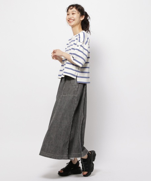 niko and...（ニコアンド）の「ベルトフレアスカート（スカート・レディース・チャコール/オレンジ/サックスブルー/アイボリー/ライトブルー・MEDIUM/LARGE）」の17枚目の写真