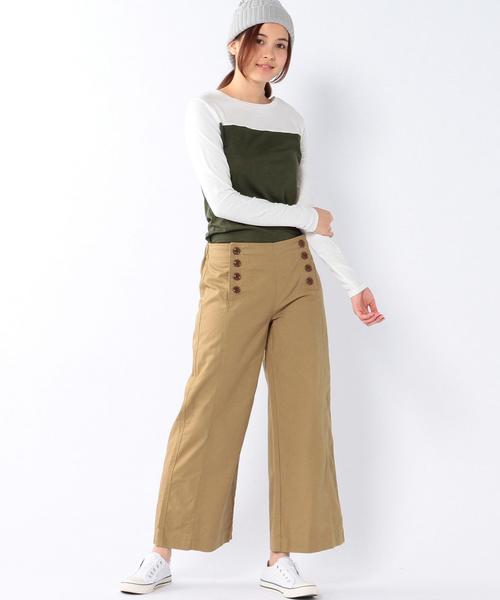 coen(コーエン)の「コットンモダール配色ロングスリーブTシャツ(Tシャツ/カットソー・レディース・オリーブ/ネイビー・MEDIUM/LARGE)」の12枚目の写真