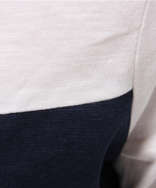 coen(コーエン)の「コットンモダール配色ロングスリーブTシャツ(Tシャツ/カットソー・レディース・オリーブ/ネイビー・MEDIUM/LARGE)」の9枚目の写真