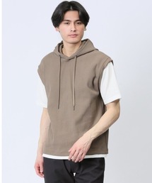 TAKA-Q（タカキュー）の「タカキュー さまになる フェイクレイヤード 半袖プルパーカー（パーカー・メンズ）」