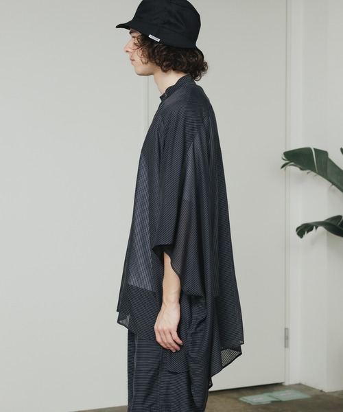 SEVEN BY SEVEN（セブンバイセブン）の「SEVEN BY SEVEN/セブン STAND COLLAR SHEER PONCHO SHIRTS シャツ（シャツ/ブラウス・メンズ・ブラック・L/M）」の11枚目の写真