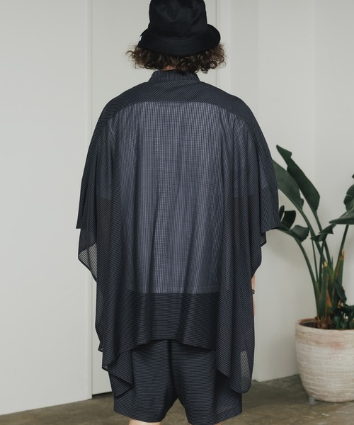 SEVEN BY SEVEN（セブンバイセブン）の「SEVEN BY SEVEN/セブン STAND COLLAR SHEER PONCHO SHIRTS シャツ（シャツ/ブラウス・メンズ・ブラック・L/M）」の12枚目の写真