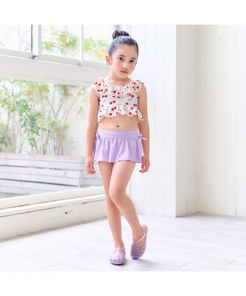 Ampersand（アンパサンド）の「【UVカット】さくらんぼ柄スイムウエア（水着・キッズ・ネイビー/アイボリー・80/90/100/110/120/130/140）」の3枚目の写真