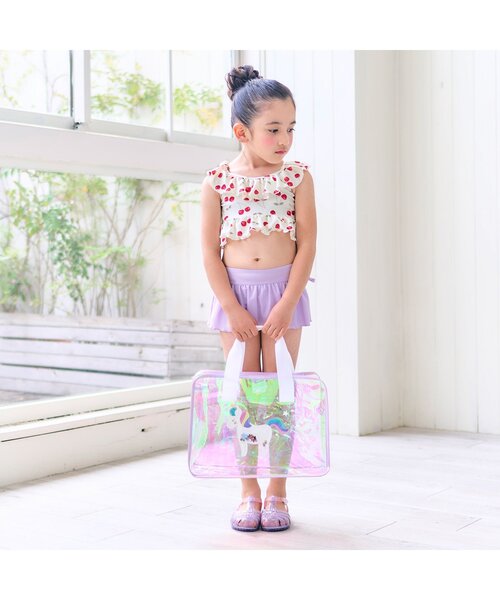 Ampersand（アンパサンド）の「【UVカット】さくらんぼ柄スイムウエア（水着・キッズ・ネイビー/アイボリー・80/90/100/110/120/130/140）」の5枚目の写真