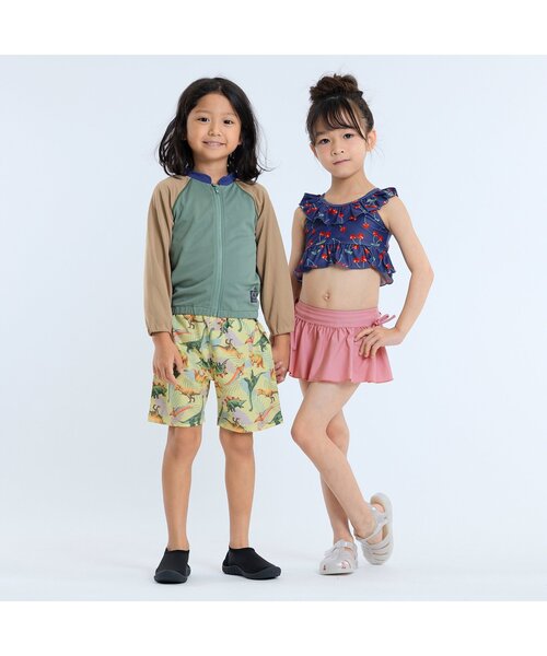 Ampersand（アンパサンド）の「【UVカット】さくらんぼ柄スイムウエア（水着・キッズ・ネイビー/アイボリー・80/90/100/110/120/130/140）」の8枚目の写真