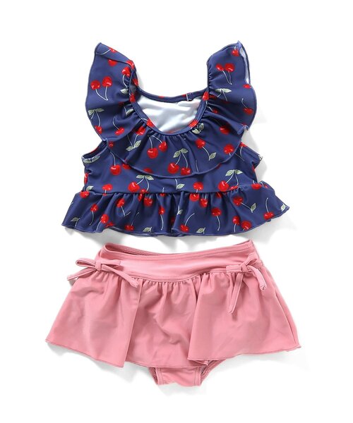 Ampersand（アンパサンド）の「【UVカット】さくらんぼ柄スイムウエア（水着・キッズ・ネイビー/アイボリー・80/90/100/110/120/130/140）」の15枚目の写真