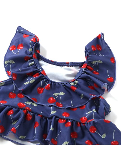 Ampersand（アンパサンド）の「【UVカット】さくらんぼ柄スイムウエア（水着・キッズ・ネイビー/アイボリー・80/90/100/110/120/130/140）」の18枚目の写真