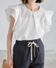 プリーツスリーブタックプラウス