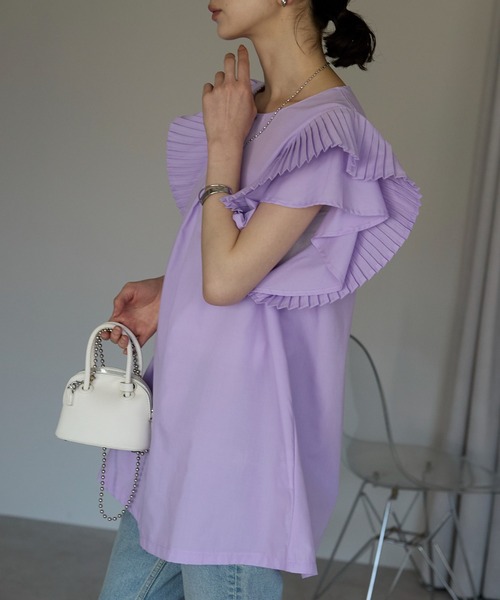 セール】プリーツスリーブタックプラウス（シャツ/ブラウス）｜each