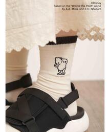 Samansa Mos2 | 【Disney】くまのプーさん/刺繍配色ソックス(ソックス/靴下)